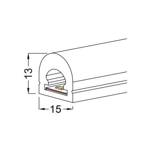 Heliflex LED Profile 13x15 Top Bend