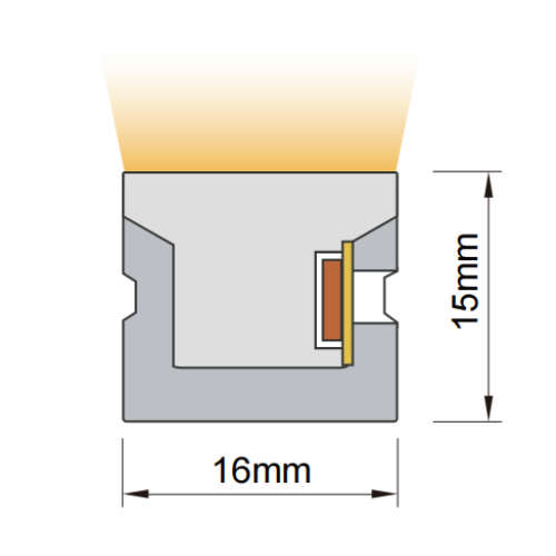 Commercial Grade Heliflex Side Bend Neon Flex - IP67 Rated with Horizontal Bend - Long Length - HF1615SB