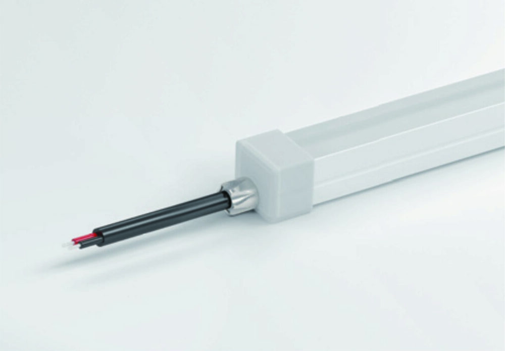 Black side-entry cable for neon flex LED strip