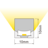 Cross-section diagram of 10x10mm three-sided luminous top bend neon flex LED strip with wide light distribution
