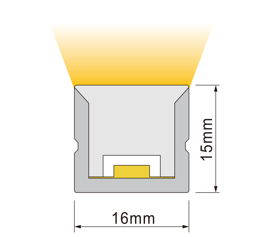 HF1615TB.LRHE10 10W High-Efficiency Top Bend Neon Flex Strip