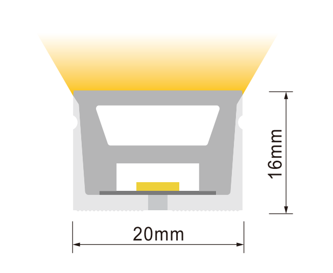 HF2016TB 20x16mm Top Bend LED Neon Flex